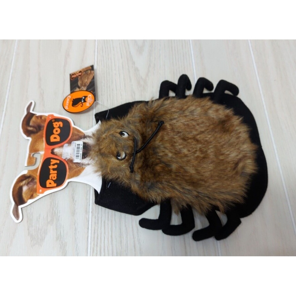Party Dog XS/S dog or cat costume brown furry‎ spider tarantula xs small